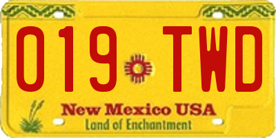 NM license plate 019TWD