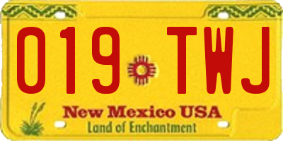 NM license plate 019TWJ