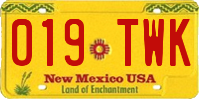 NM license plate 019TWK