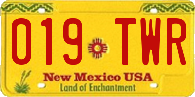 NM license plate 019TWR