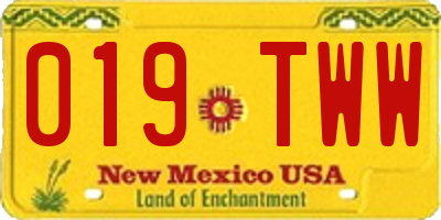 NM license plate 019TWW