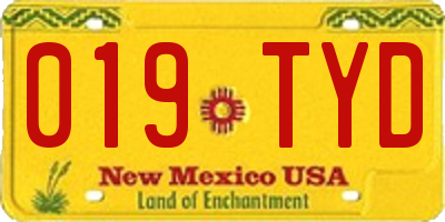 NM license plate 019TYD