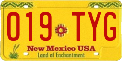 NM license plate 019TYG