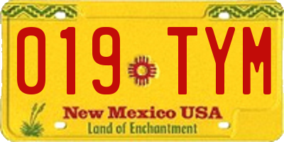 NM license plate 019TYM