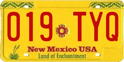 NM license plate 019TYQ