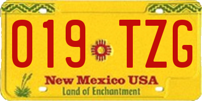 NM license plate 019TZG