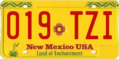 NM license plate 019TZI