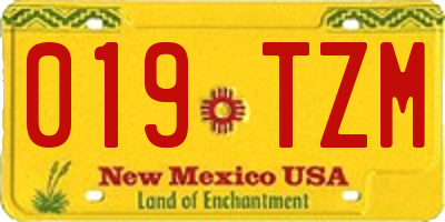 NM license plate 019TZM