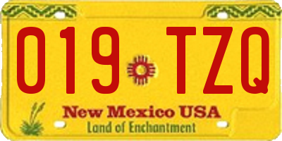 NM license plate 019TZQ