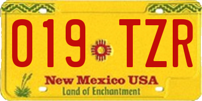 NM license plate 019TZR