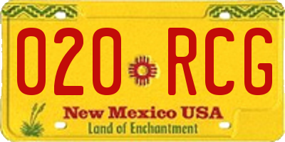 NM license plate 020RCG