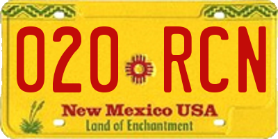 NM license plate 020RCN