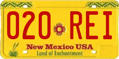 NM license plate 020REI