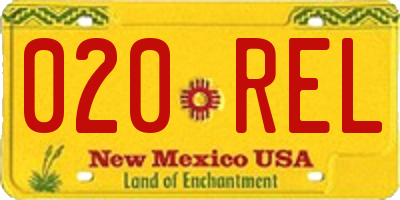 NM license plate 020REL