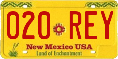 NM license plate 020REY
