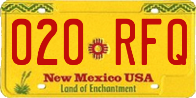 NM license plate 020RFQ