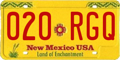 NM license plate 020RGQ