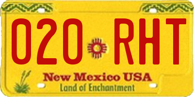 NM license plate 020RHT