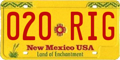 NM license plate 020RIG