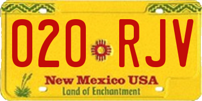 NM license plate 020RJV