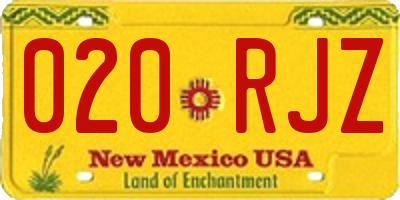 NM license plate 020RJZ