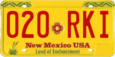NM license plate 020RKI