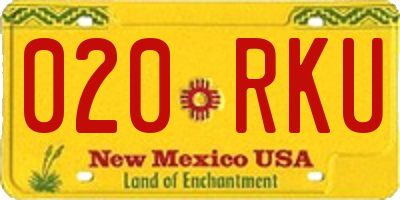 NM license plate 020RKU