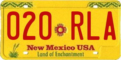 NM license plate 020RLA
