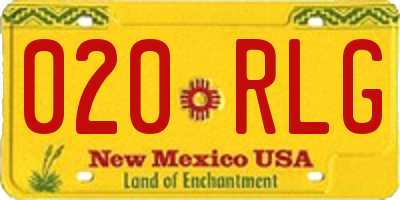 NM license plate 020RLG