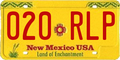 NM license plate 020RLP