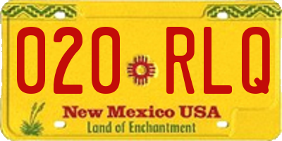 NM license plate 020RLQ