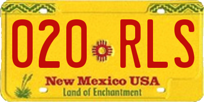 NM license plate 020RLS