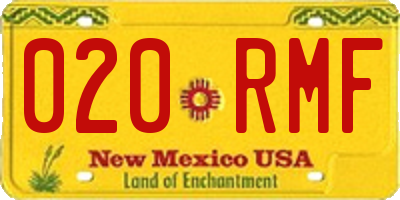 NM license plate 020RMF