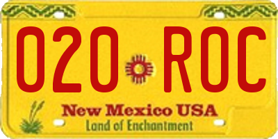 NM license plate 020ROC