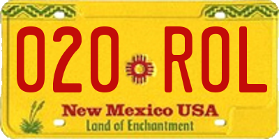 NM license plate 020ROL