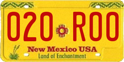 NM license plate 020ROO