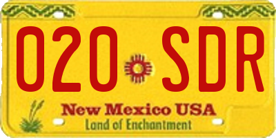 NM license plate 020SDR