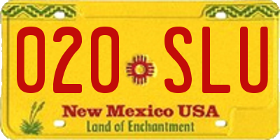 NM license plate 020SLU