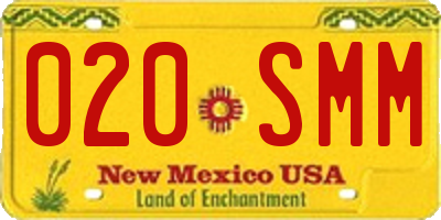 NM license plate 020SMM