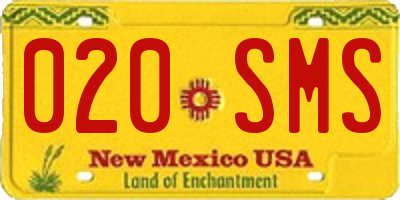NM license plate 020SMS