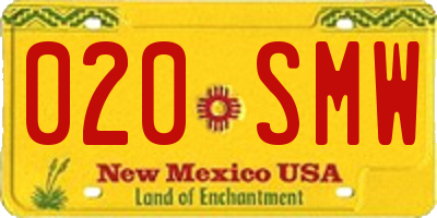NM license plate 020SMW