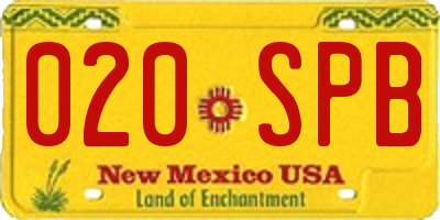 NM license plate 020SPB