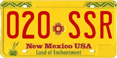 NM license plate 020SSR