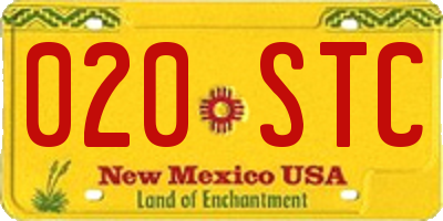 NM license plate 020STC