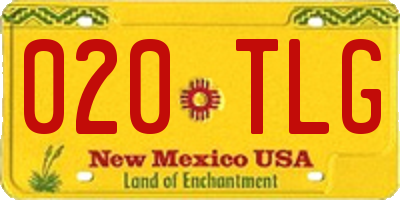 NM license plate 020TLG