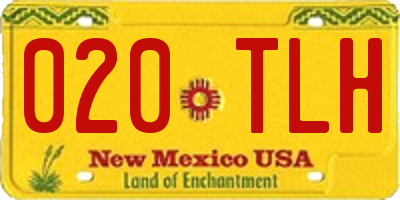 NM license plate 020TLH