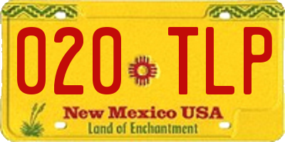NM license plate 020TLP