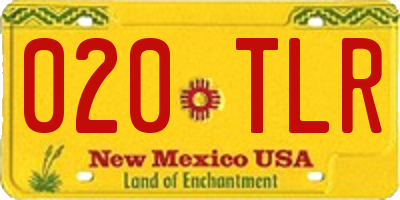 NM license plate 020TLR