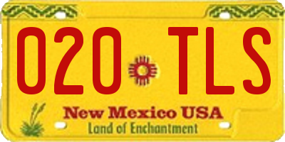 NM license plate 020TLS