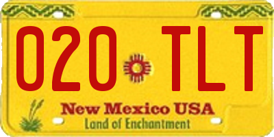 NM license plate 020TLT